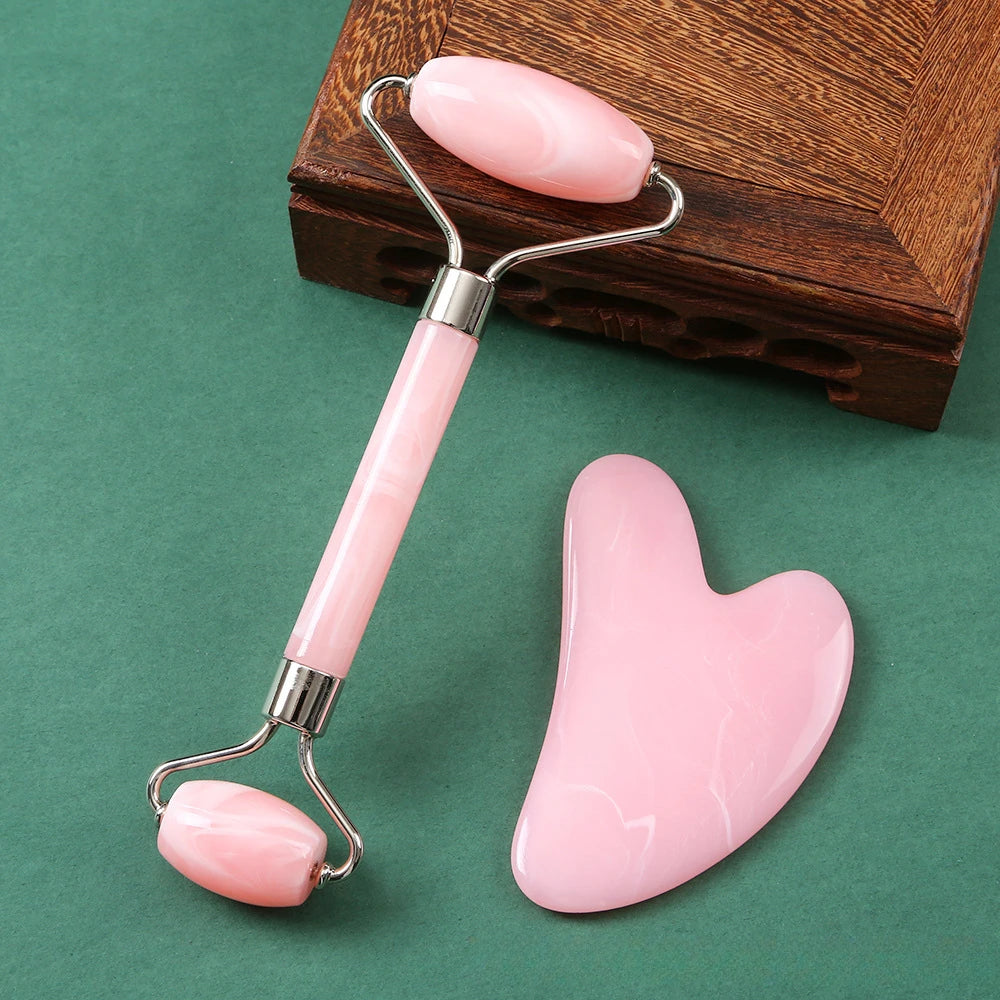 Jade Roller & Gua Sha Facial Massage Set ✨