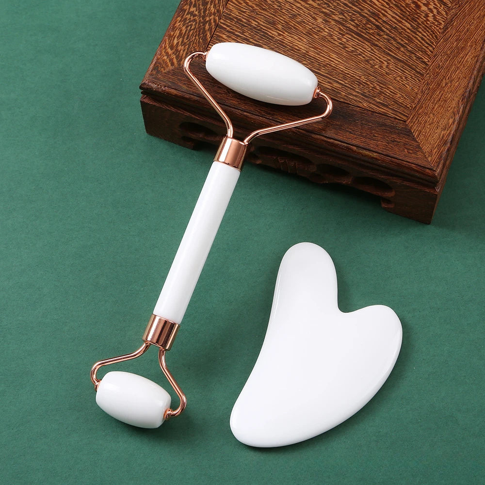 Jade Roller & Gua Sha Facial Massage Set ✨